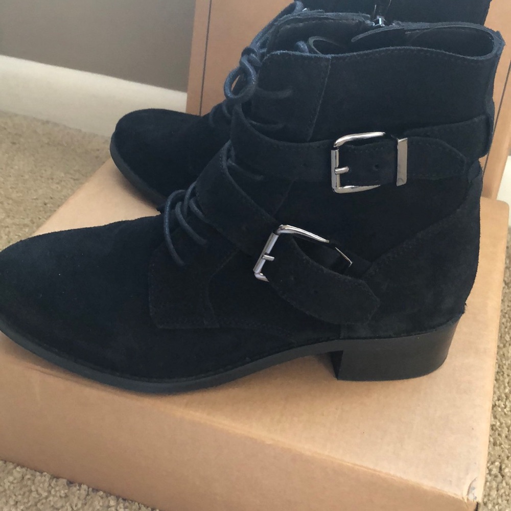 ASOS Black suede boots- like new!